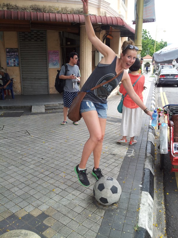 Shan playing some soccer
